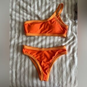 SHEIN Orange One-Shoulder Bikini Set